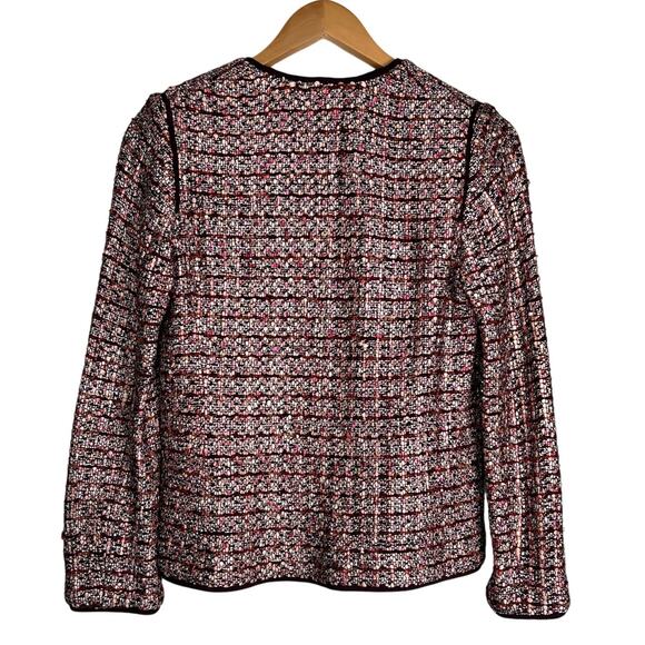 St. John Tweed Knit Wool Blend Blazer Multi-Color Jacket Size 4 USA Made - Picture 4 of 10